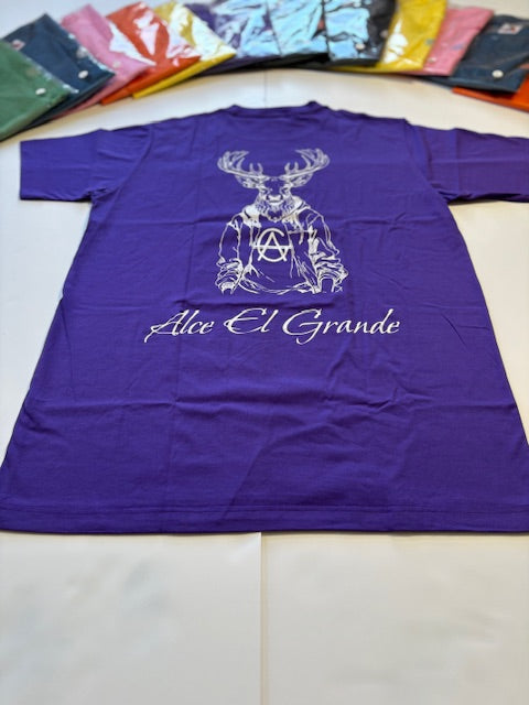 T-Shirt: Purple/White Logo Print