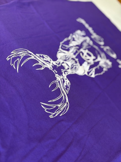 T-Shirt: Purple/White Logo Print
