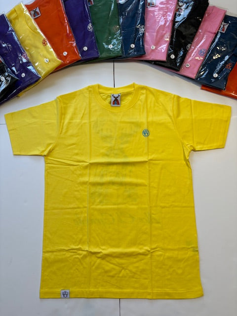T-Shirt: Yellow/SkyBlue Logo Print