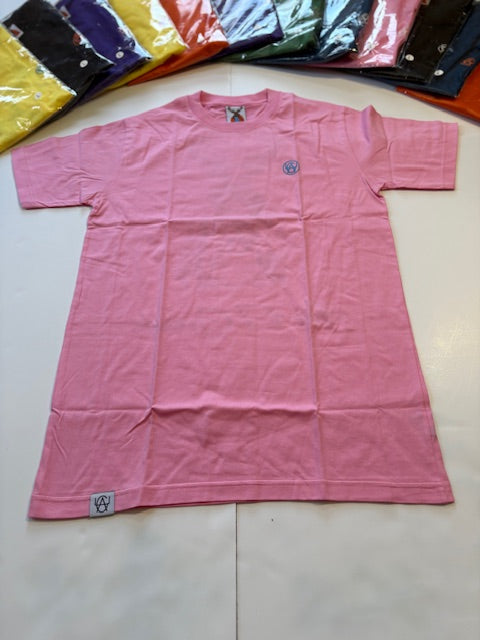 T-Shirt: Pink/SkyBlue Logo Print