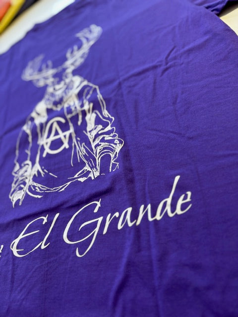 T-Shirt: Purple/White Logo Print