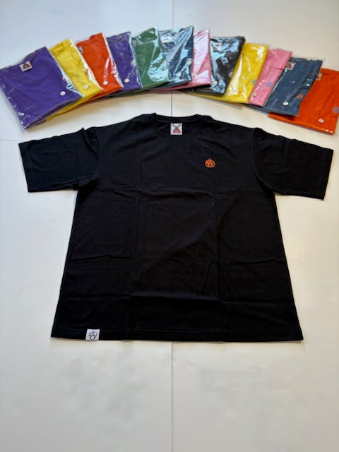T-Shirt: Big&Tall Black/Orange Logo Print
