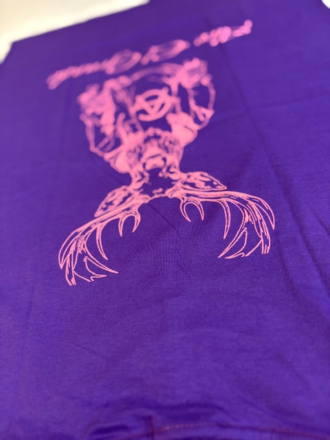 T-Shirt: Purple/Pink Logo Print