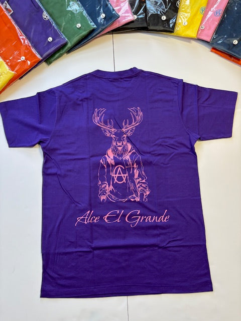T-Shirt: Purple/Pink Logo Print