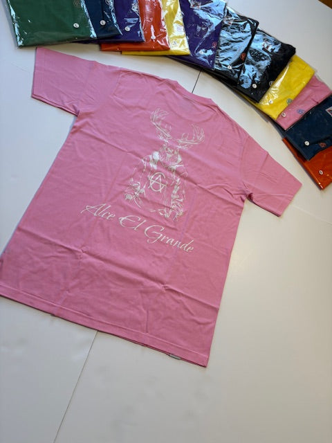 T-Shirt: Pink/White Logo Print
