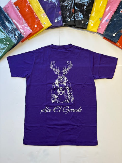 T-Shirt: Purple/White Logo Print