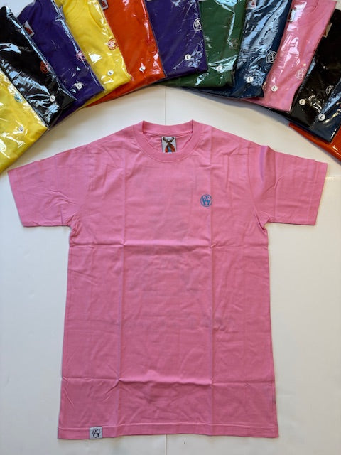 T-Shirt: Pink/SkyBlue Logo Print