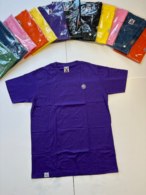 T-Shirt: Purple/White Logo Print
