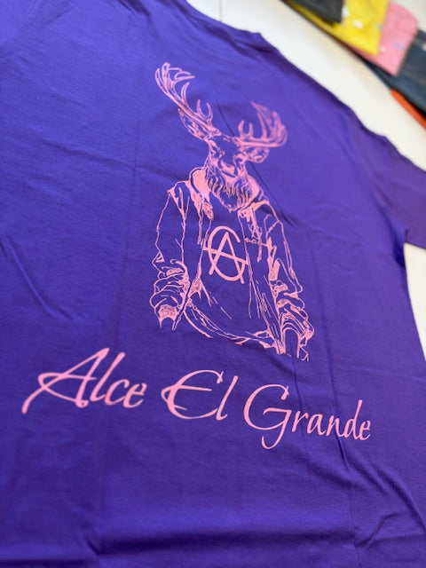 T-Shirt: Purple/Pink Logo Print
