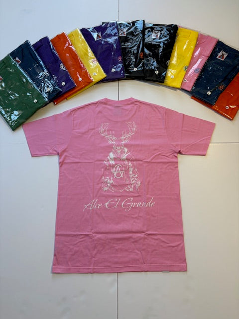 T-Shirt: Pink/White Logo Print