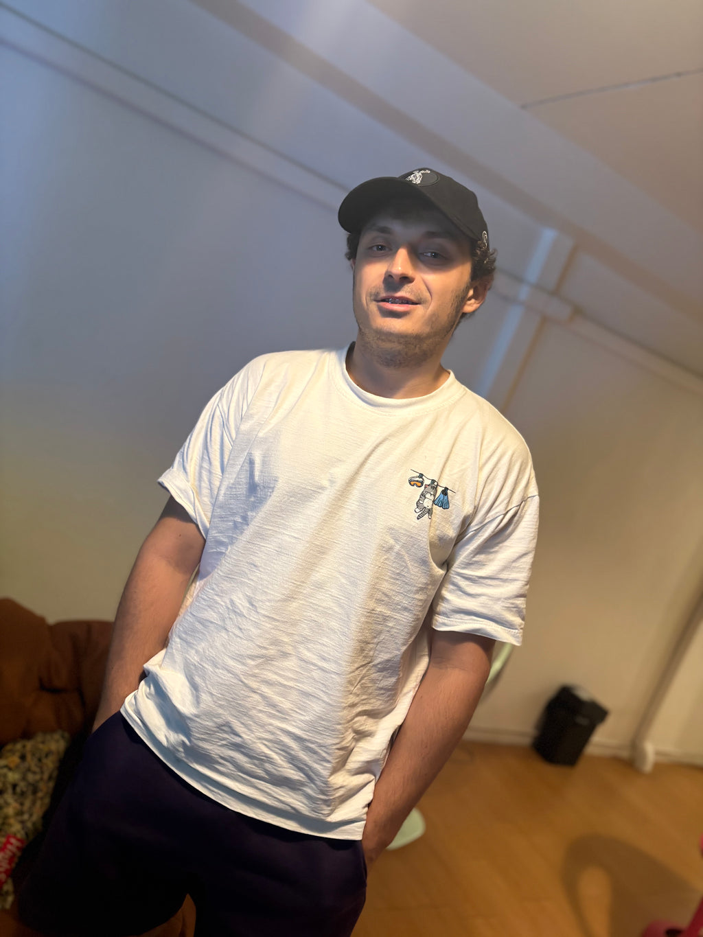 Dadhat: Black/White embroidered Logo