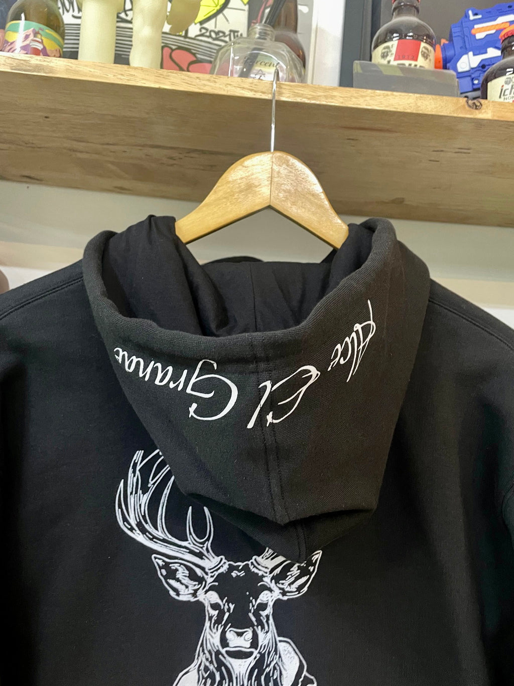 Hoodie: Black/White Logo Print