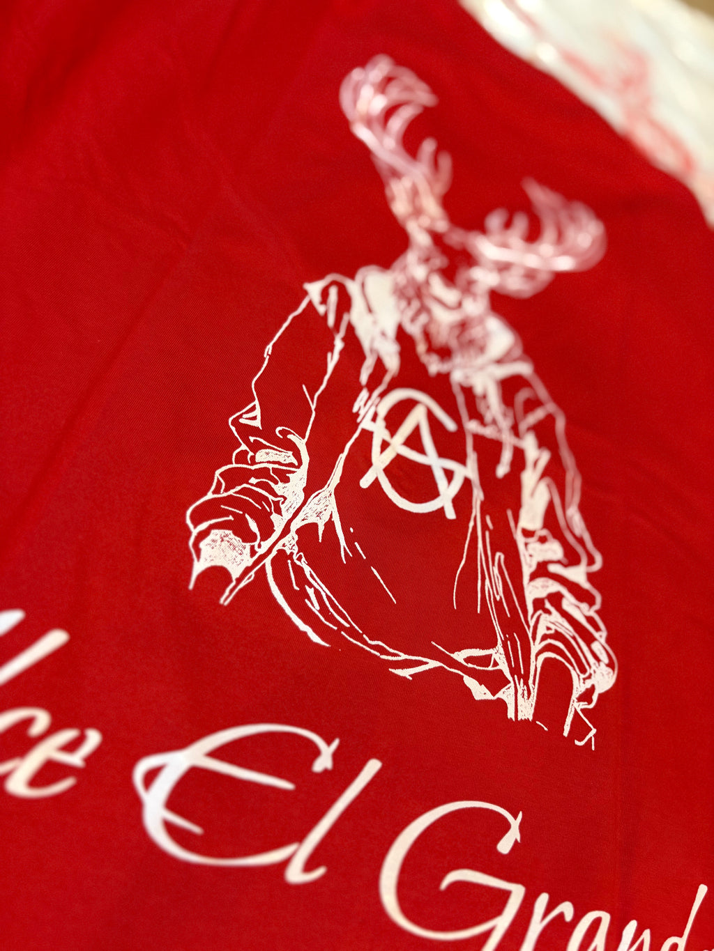 T-Shirt: Red/White Logo Print