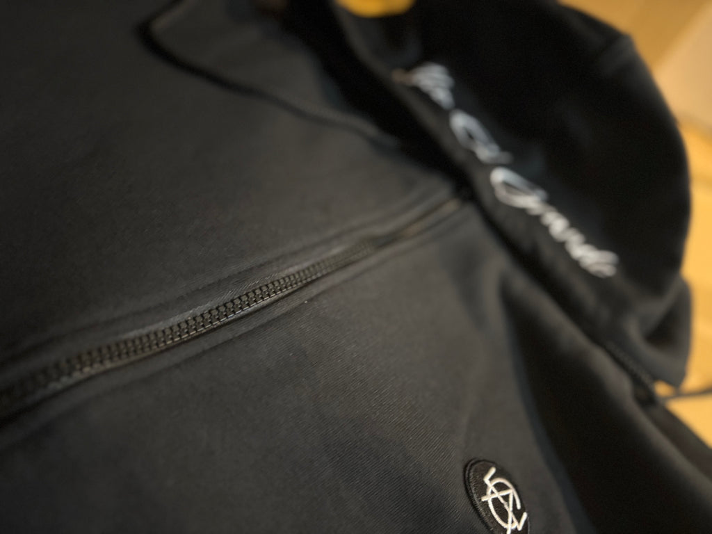 Hoodie: Black/White Logo Print