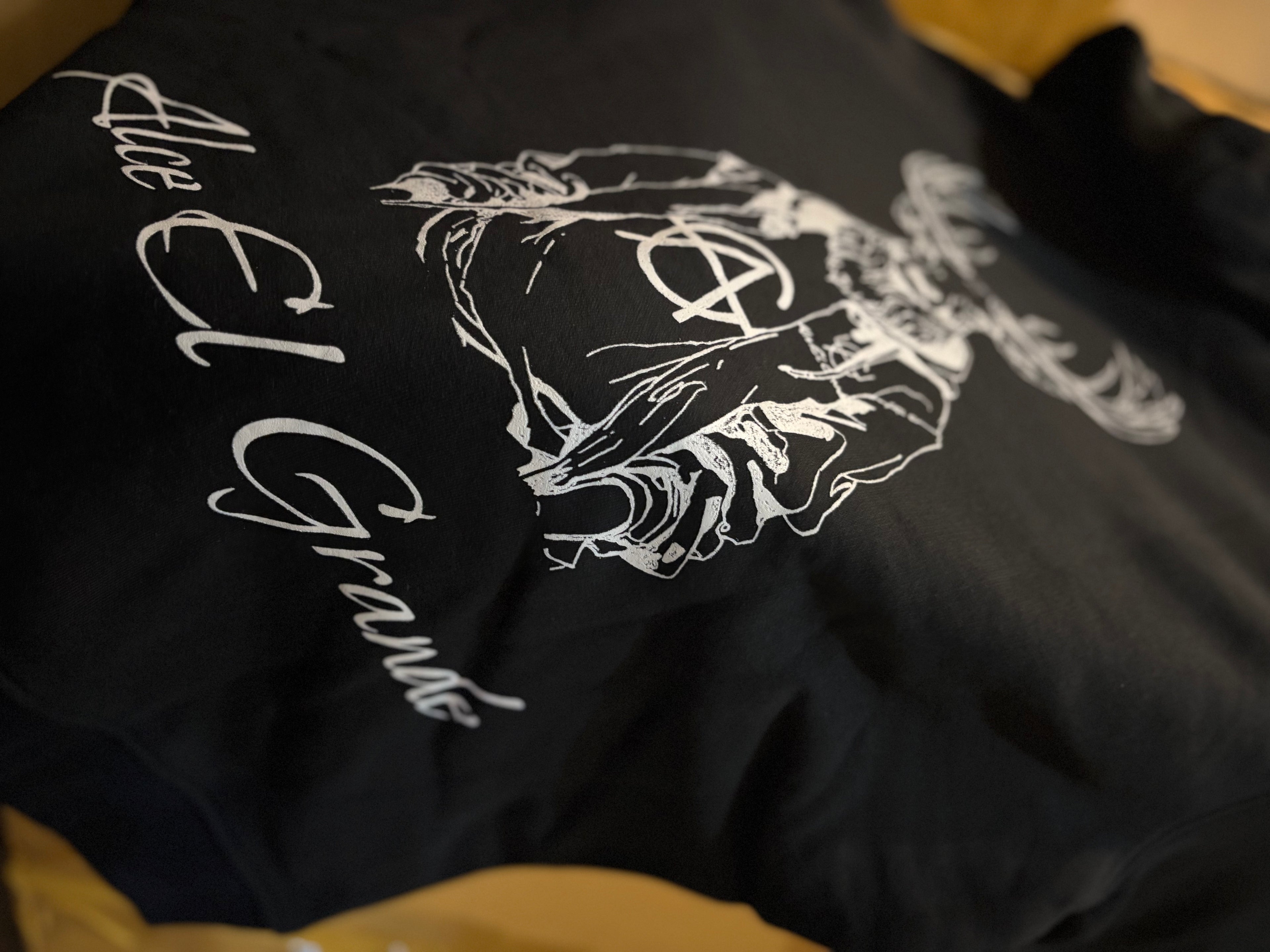 Hoodie: Black/White Logo Print
