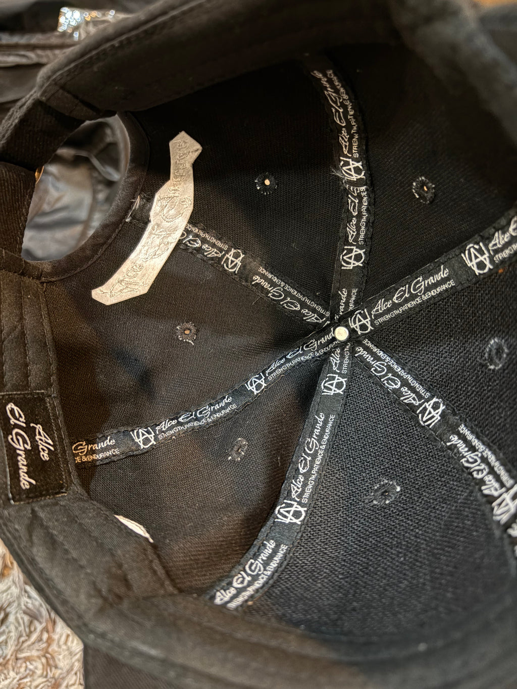 Dadhat: Black/White embroidered Logo
