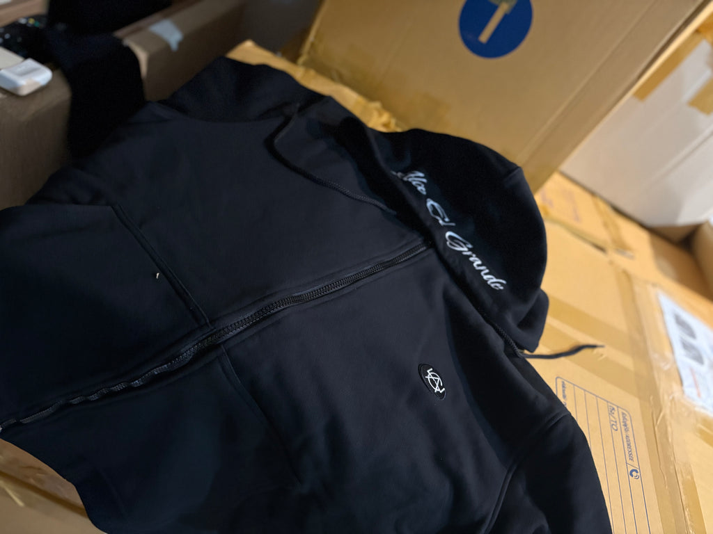 Hoodie: Black/White Logo Print