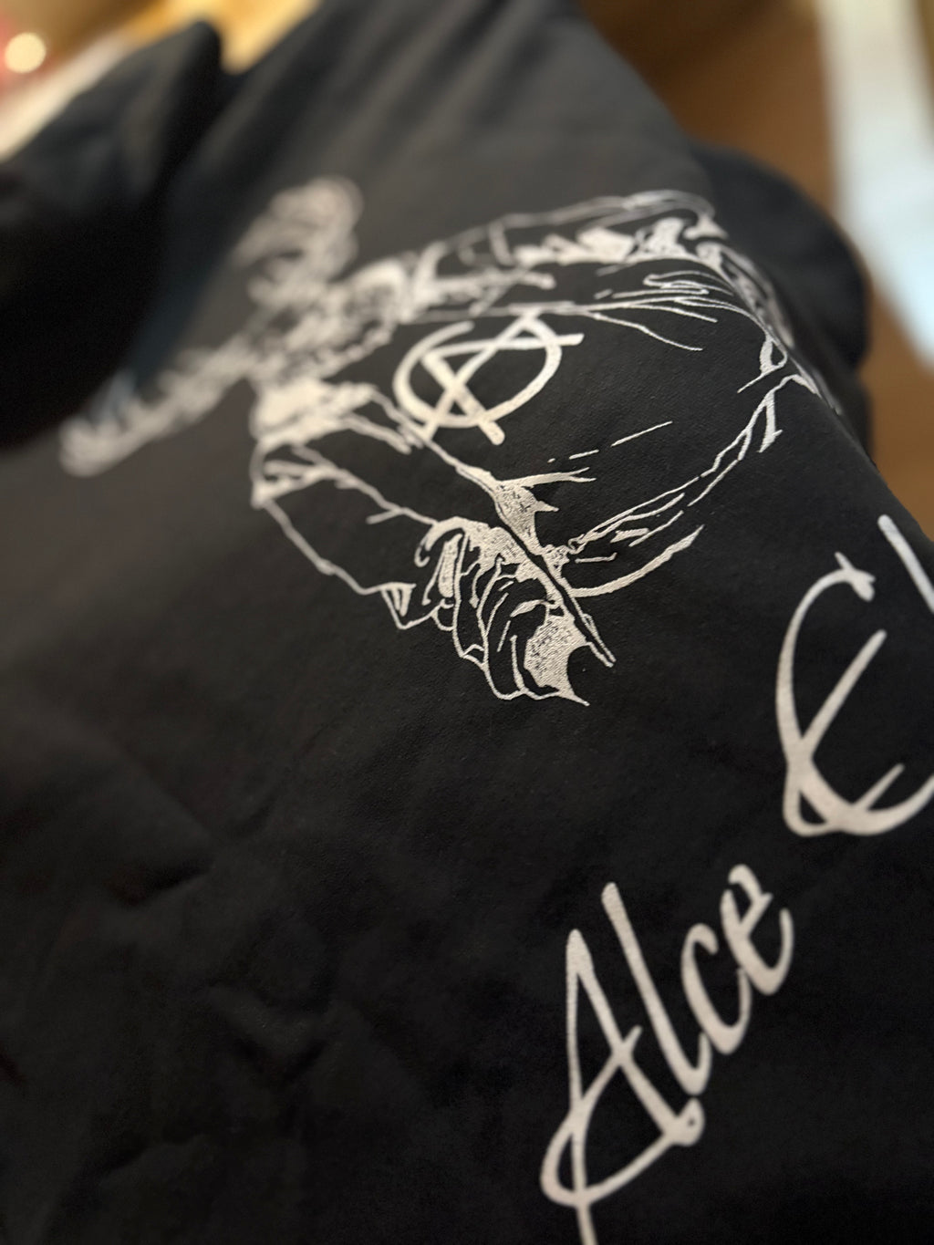 Hoodie: Black/White Logo Print