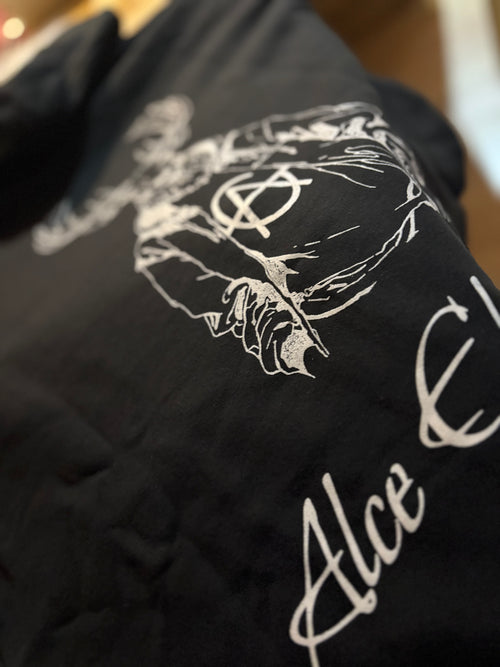 Hoodie: Black/White Logo Print